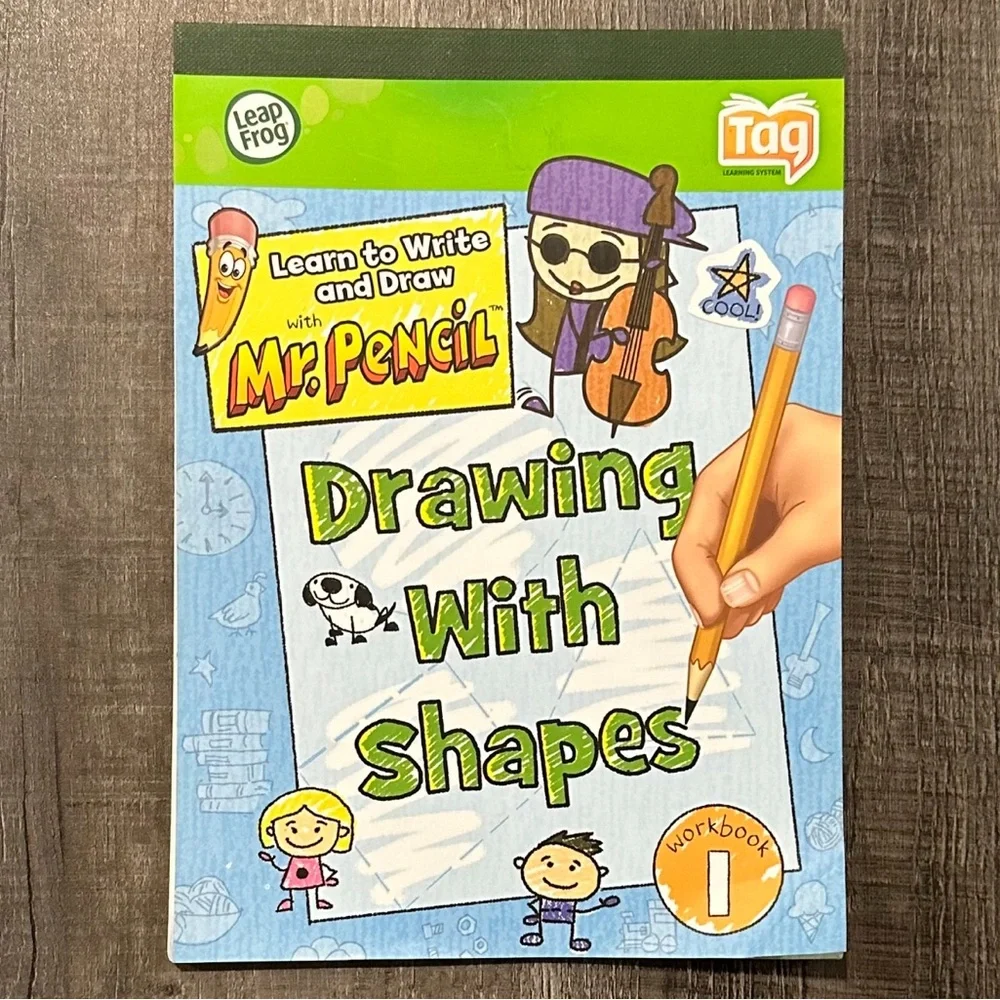 💞 New Leap Frog Tag Reader Learn To Write & Drawing With Shapes Workbook